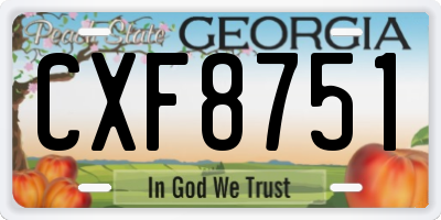 GA license plate CXF8751