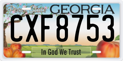 GA license plate CXF8753