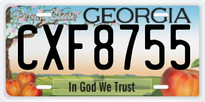 GA license plate CXF8755