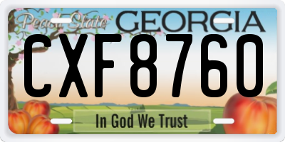 GA license plate CXF8760