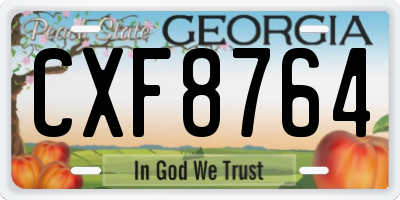 GA license plate CXF8764