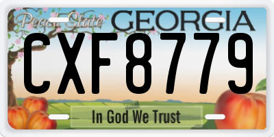 GA license plate CXF8779