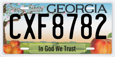 GA license plate CXF8782