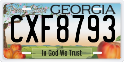 GA license plate CXF8793
