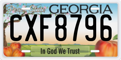 GA license plate CXF8796