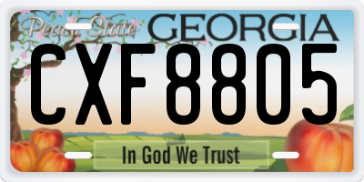 GA license plate CXF8805
