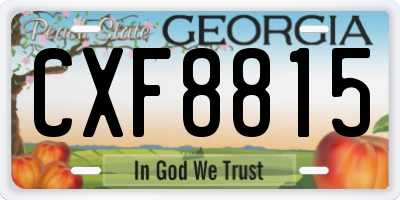 GA license plate CXF8815