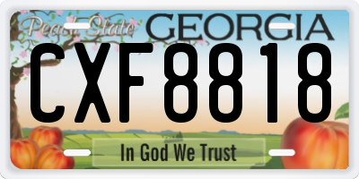 GA license plate CXF8818