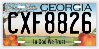 GA license plate CXF8826