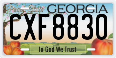GA license plate CXF8830