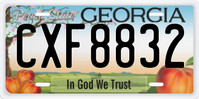 GA license plate CXF8832