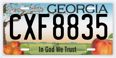 GA license plate CXF8835