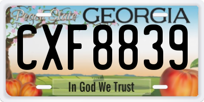 GA license plate CXF8839