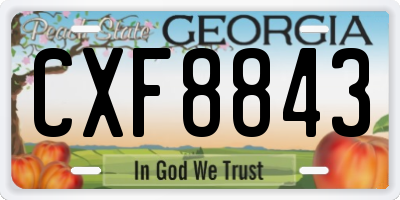 GA license plate CXF8843