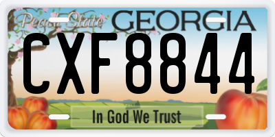 GA license plate CXF8844