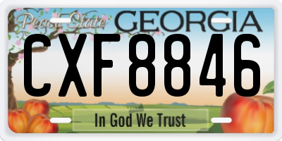 GA license plate CXF8846