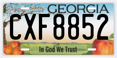 GA license plate CXF8852