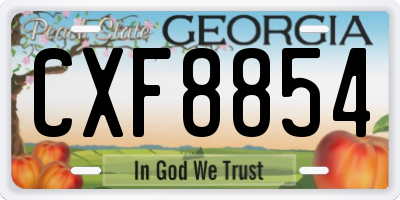 GA license plate CXF8854