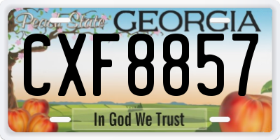 GA license plate CXF8857