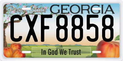 GA license plate CXF8858