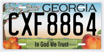 GA license plate CXF8864