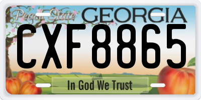 GA license plate CXF8865