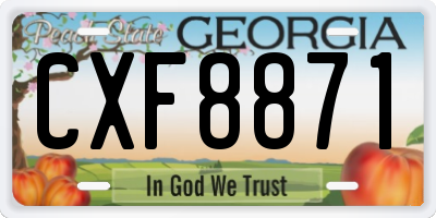 GA license plate CXF8871