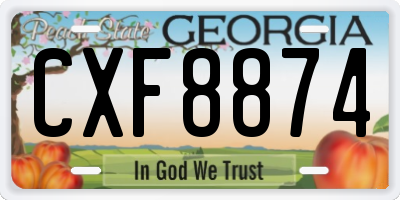 GA license plate CXF8874