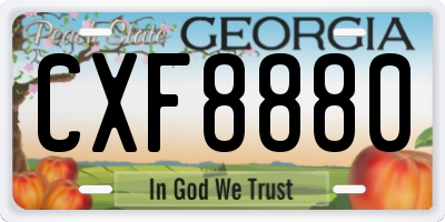 GA license plate CXF8880