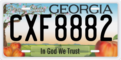 GA license plate CXF8882