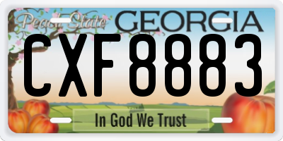 GA license plate CXF8883