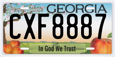 GA license plate CXF8887
