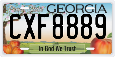 GA license plate CXF8889