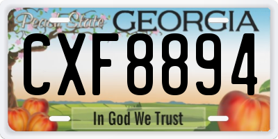 GA license plate CXF8894