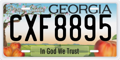 GA license plate CXF8895