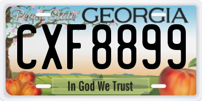 GA license plate CXF8899