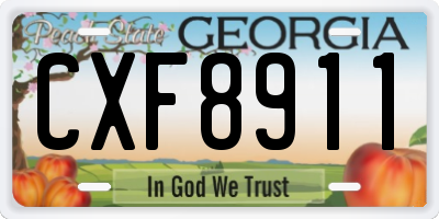 GA license plate CXF8911