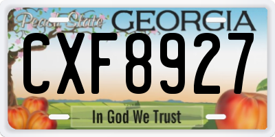 GA license plate CXF8927
