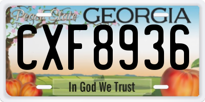 GA license plate CXF8936