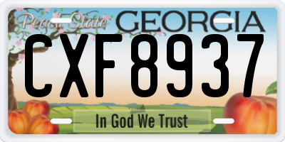GA license plate CXF8937