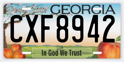 GA license plate CXF8942