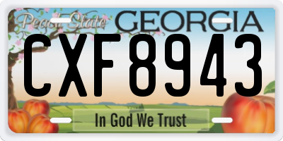 GA license plate CXF8943