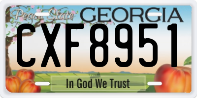 GA license plate CXF8951