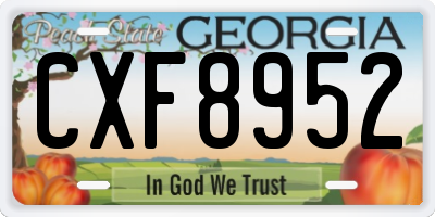 GA license plate CXF8952