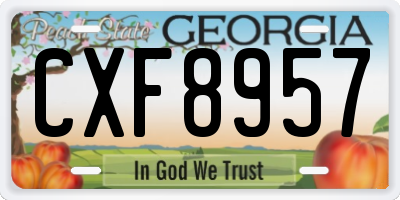 GA license plate CXF8957