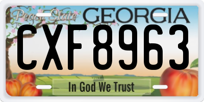 GA license plate CXF8963