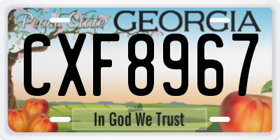 GA license plate CXF8967