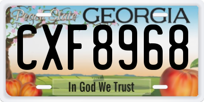 GA license plate CXF8968