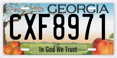 GA license plate CXF8971