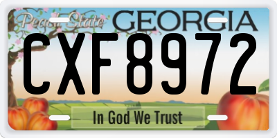 GA license plate CXF8972